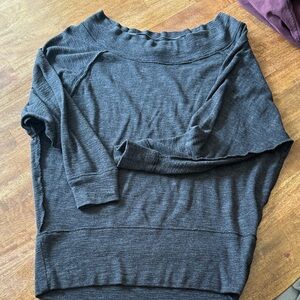 We The Free Dark Gray Off-the-Shoulder Sweater